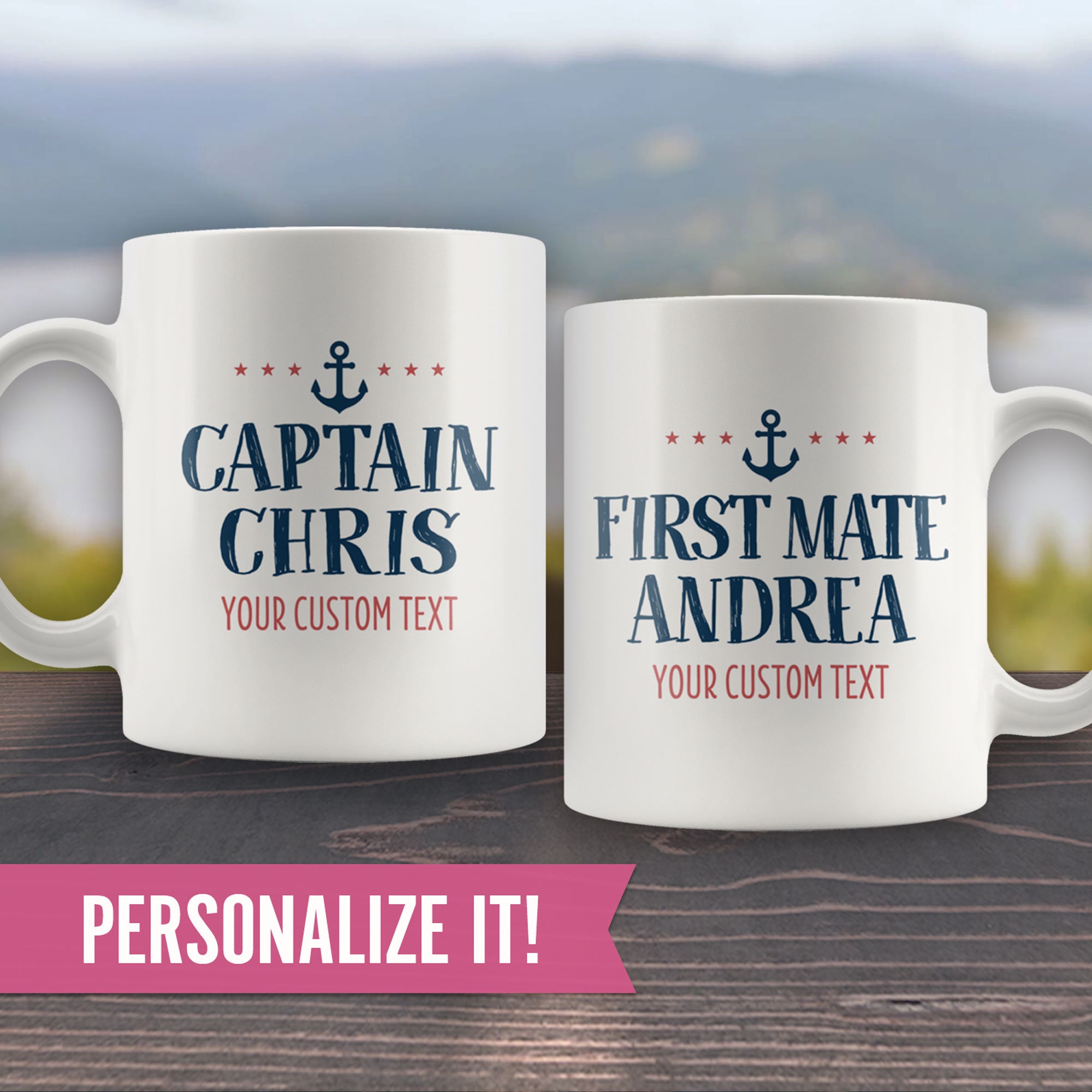 Captain First Mate Personalized Coffee Mug Custom Lake Mug Etsy