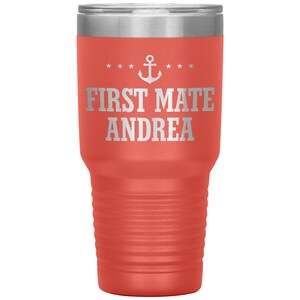 Personalized Captain and First Mate Gift, Custom Boat Tumbler Cup 30 oz, Lake Vacation Travel Mug, Lake Gift for Men, Women, Couple, Parents image 7