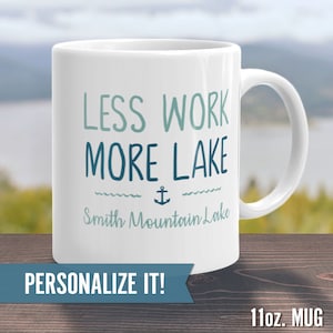 Personalized Lake Life Mug, Funny Lakehouse Gift Idea, House Decor, Vacation Cabin Tea Cup Quote, Men Women Boat Captain, Retirement Present