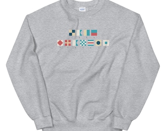 Nautical Flags Lake Sweatshirt, Boat Gifts, Sailing Shirt, Custom Lake Shirts for Women & Men, Personalized Boating Gift