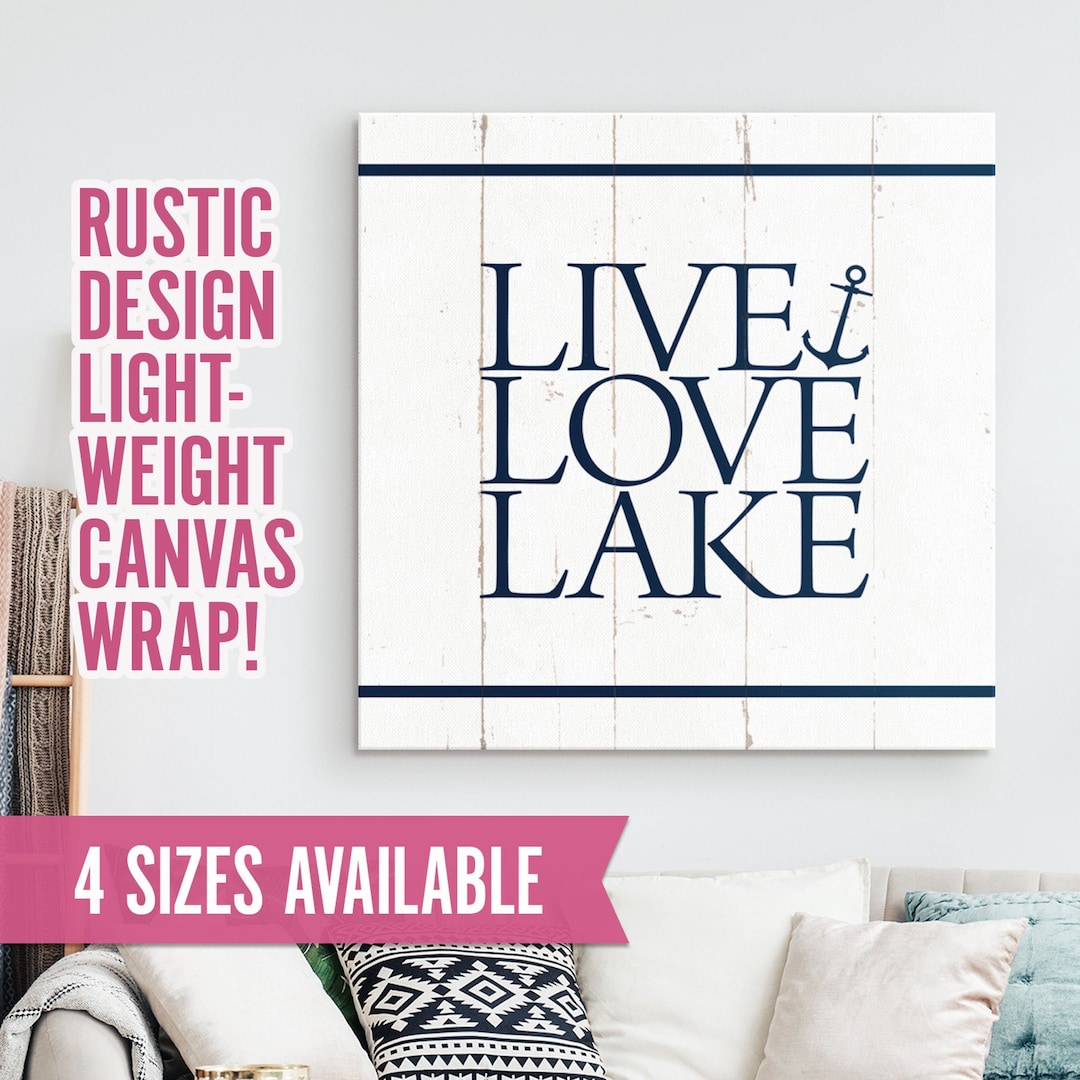 Lake Life Canvas Wall Decor, Lake House Sign, Family Lake Home Art Gift ...