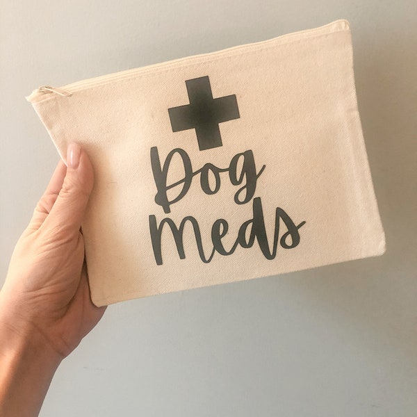 DOG MEDS Canvas Bag, Dog Parent, Dog Mom, Dog Dad