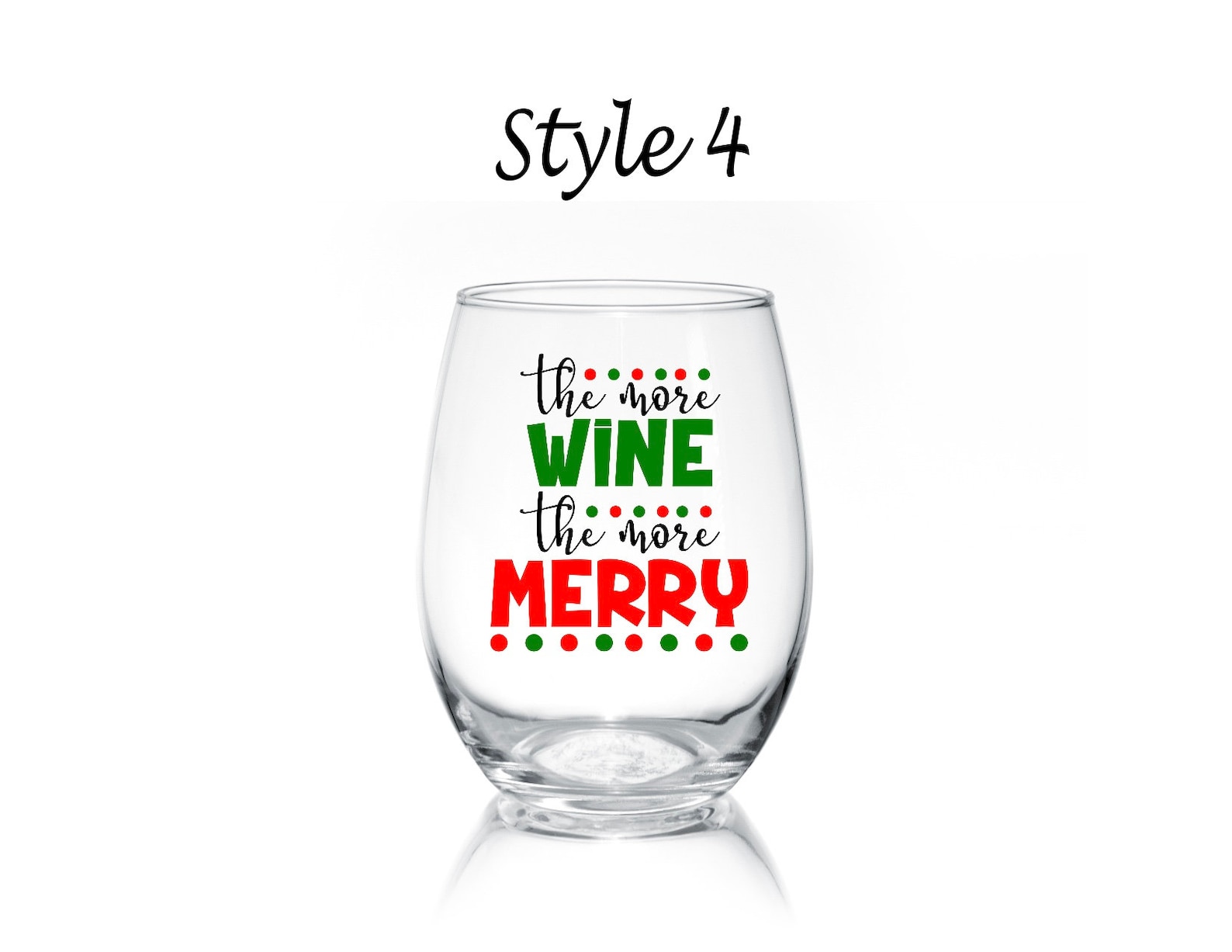 Christmas Stemless Wine Glasses/holiday Stemless Wine Etsy