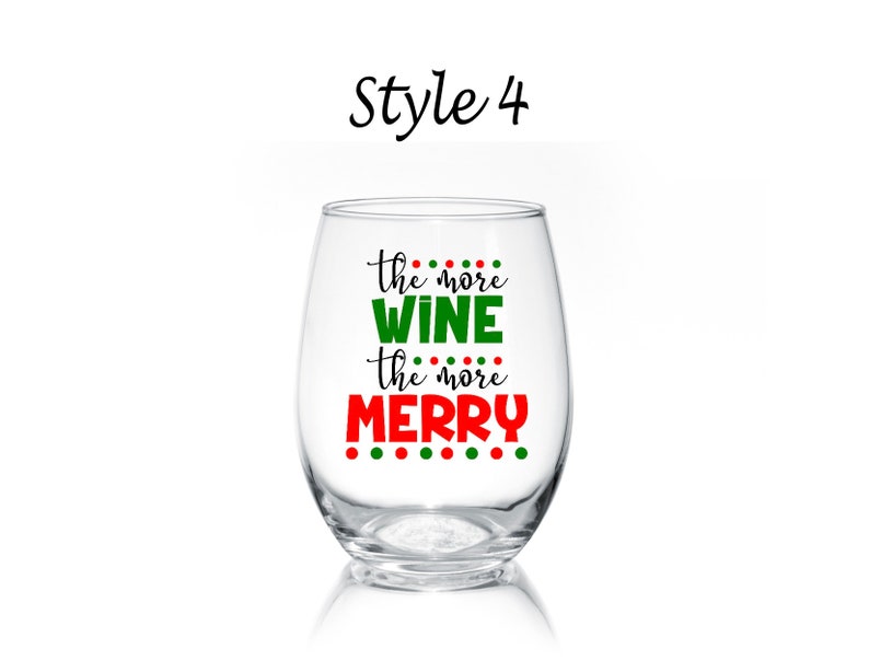 Christmas Stemless Wine Glasses/holiday Stemless Wine Etsy