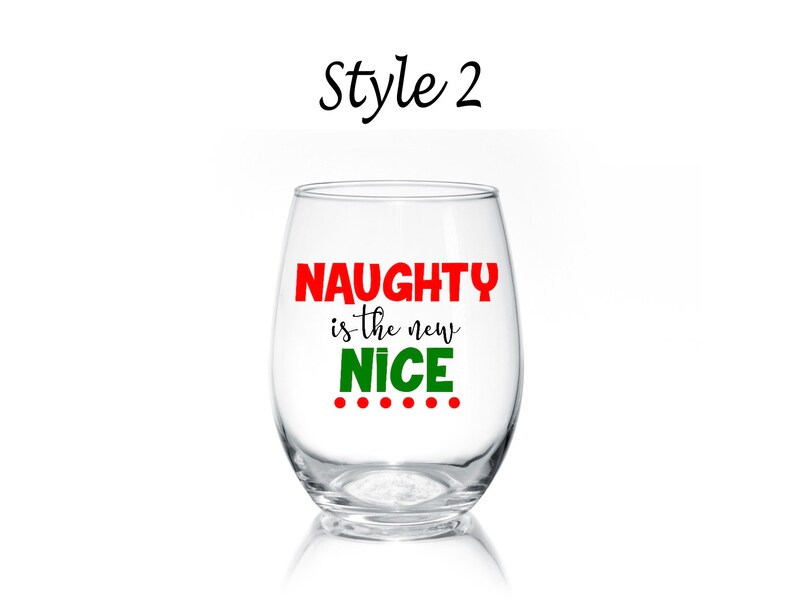 Christmas Stemless Wine Glasses/holiday Stemless Wine Etsy