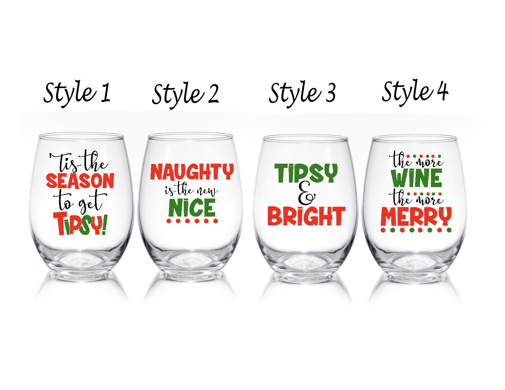 christmas wine glasses plastic
