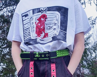 Camiseta con estampado de bloque de doble cara del Protocolo Magnus
