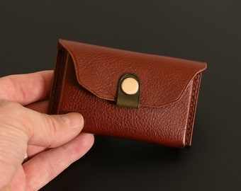 Porte-cartes de visite en cuir cousu à la main, havane végétalien italien, porte-cartes, organiseur de cartes par Rapp Label