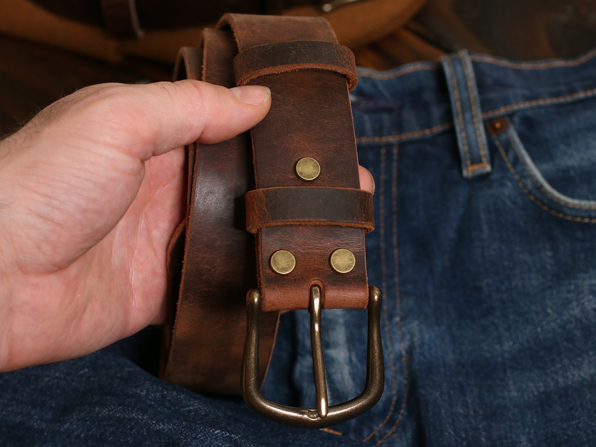 Situatie toetje magnetron Leather Belt Men Handcrafted Casual Belt Men Crazy Horse - Etsy