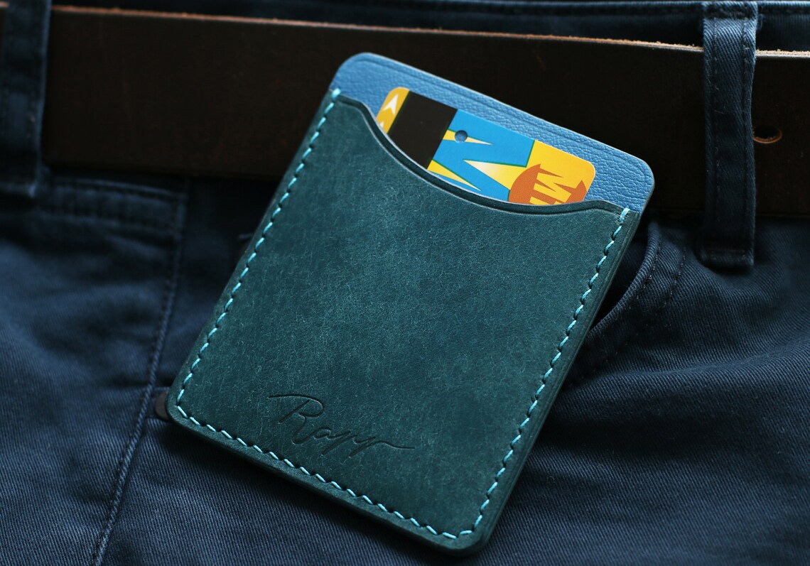 Leather Cash Metro Card Holder 3 Pockets, Minimalist Leather Slim