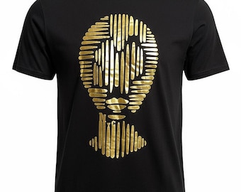 T-shirt graphique plaqué or Women Face, t-shirt en coton doux