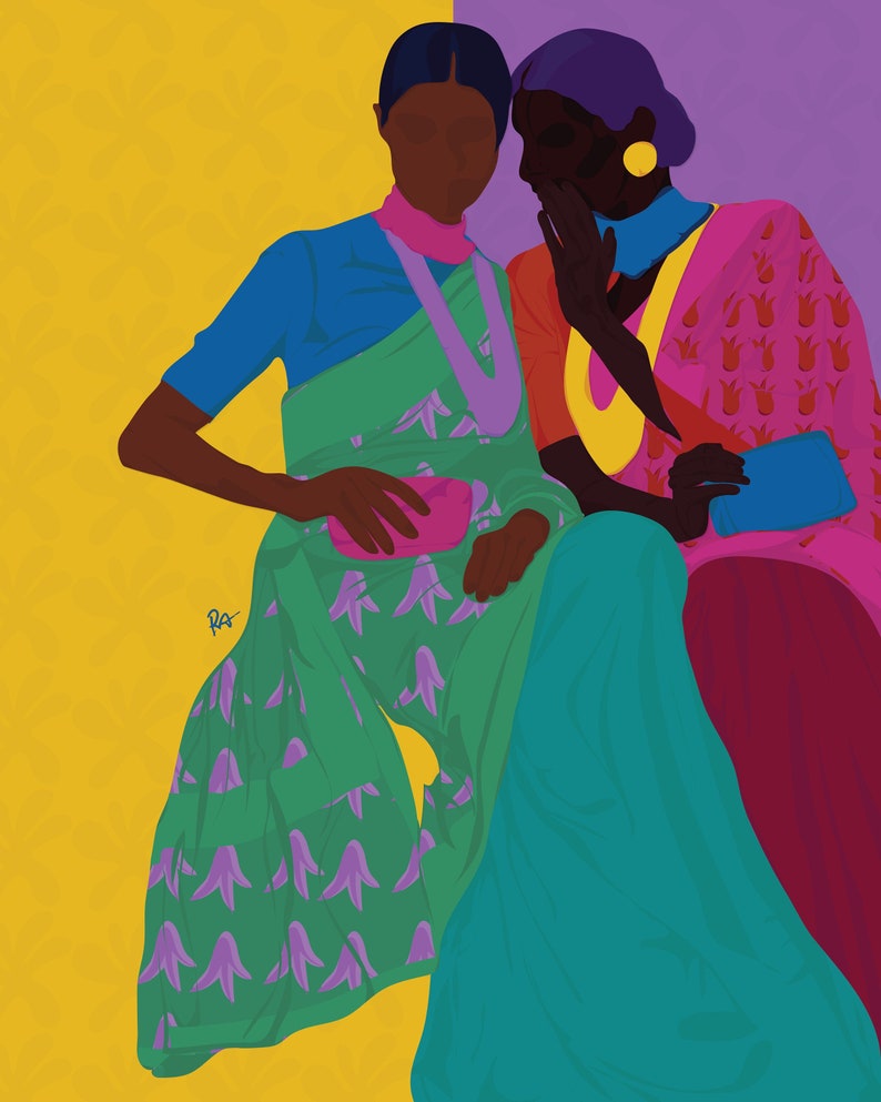 Indian Pop Art Print – Kitty Party, Desi Friendship Decor image 2