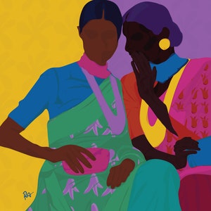 Indian Pop Art Print – Kitty Party, Desi Friendship Decor image 3