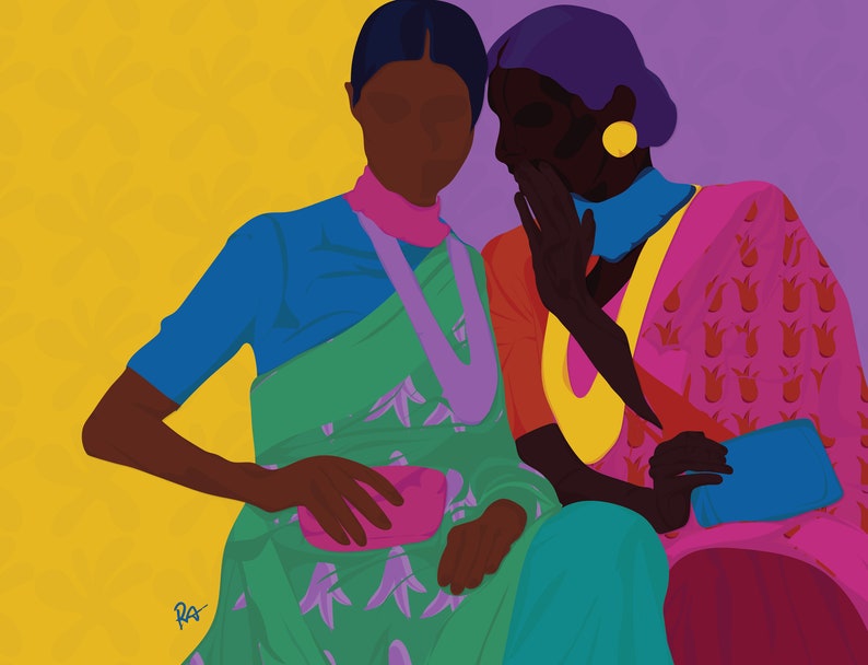 Indian Pop Art Print – Kitty Party, Desi Friendship Decor image 3