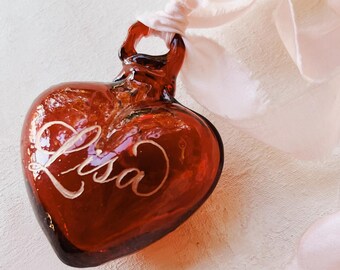 Engraved heart Ornament, Custom Name Ornament, Personalized gift