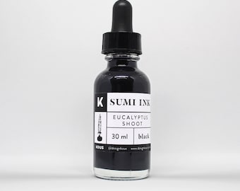 Black Sumi Ink | Handmade Eucalyptus Calligraphy Ink (30ml)