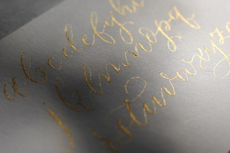 Metallic Gold Calligraphy Ink image Calligraphy Kit Handmade Calligraphy Ink Modern Calligraphy Ink Dip Pen Ink Copperplate Ink image 2