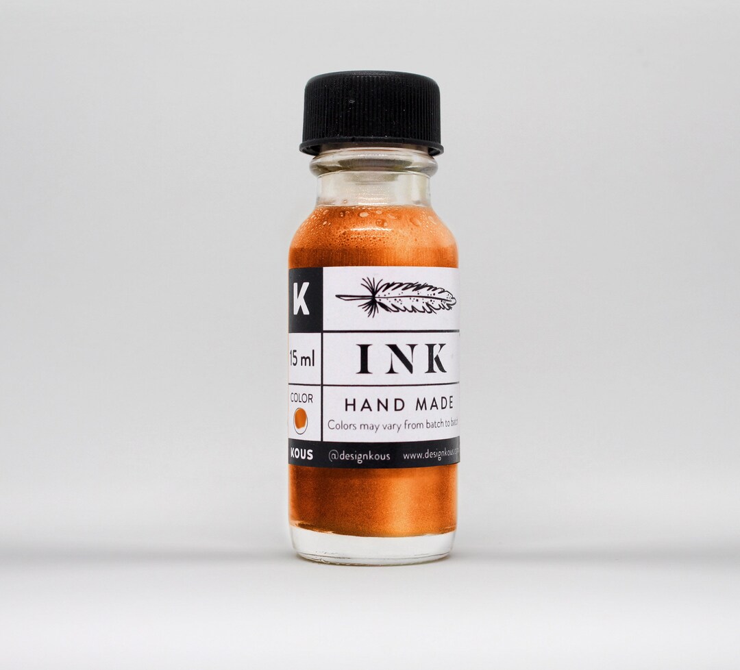 Copper Acetate Ink Metallic Copper Calligraphy Ink | Handmade, 15ml Bottle - Etsy