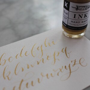 Metallic Gold Calligraphy Ink image Calligraphy Kit Handmade Calligraphy Ink Modern Calligraphy Ink Dip Pen Ink Copperplate Ink image 6