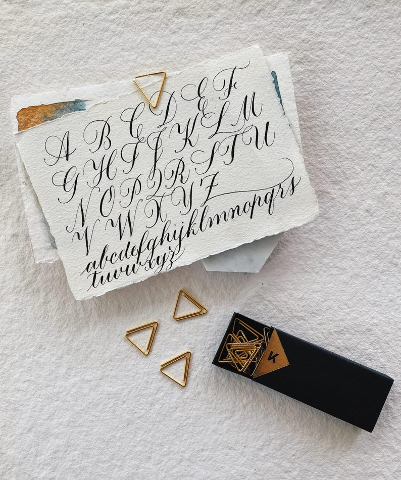 Gold Triangle-shaped Paper Clips | Calligraphy Supplies - Etsy