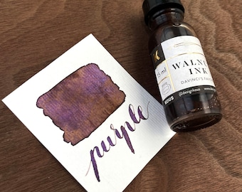 Walnut shimmer Purple Calligraphy Ink | Calligraphy Kit | Handmade Calligraphy Ink | Modern Calligraphy Ink | Copperplate Calligraphy Ink