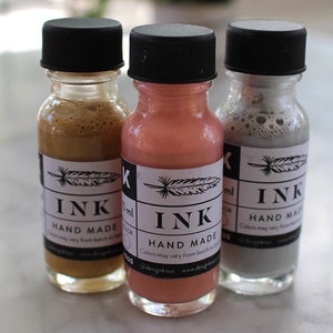 Metallic Gold, Rose Gold & Silver Calligraphy Ink trio | Calligraphy Kit | Handmade Calligraphy Ink | Dip Pen Ink | Modern Calligraphy Ink