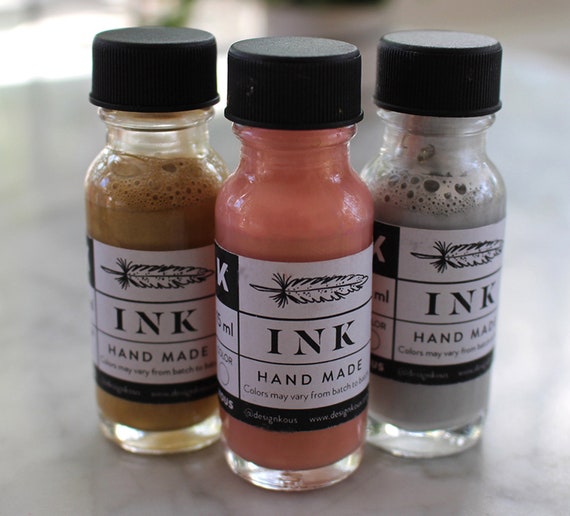 Metallic Gold, Rose Gold & Silver Calligraphy Ink Trio