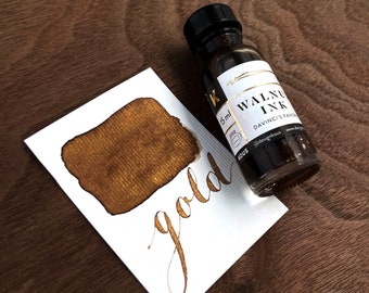 Walnut shimmer Gold Calligraphy Ink | Calligraphy Kit | Handmade Calligraphy Ink | Modern Calligraphy Ink | Copperplate Calligraphy Ink