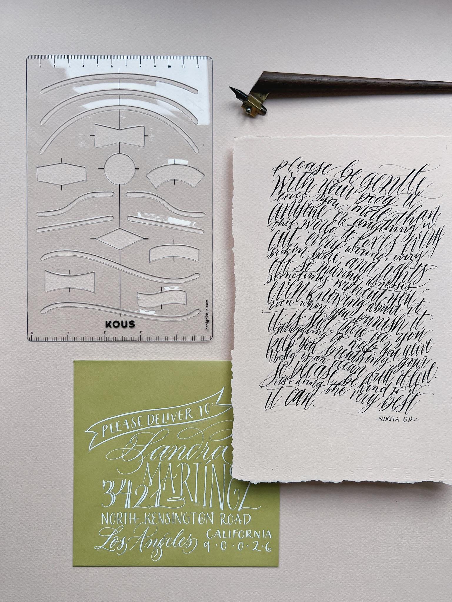 Drawing Template Lettering Ruler Ruler Line Template / Curvilinear Layout / Lettering Composition Ruler ...