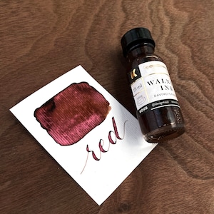 Tinta de caligrafia vermelha com brilho de nogueira | Kit de caligrafia | Tinta de caligrafia artesanal | Tinta de caligrafia moderna | Tinta de caligrafia em chapa de cobre