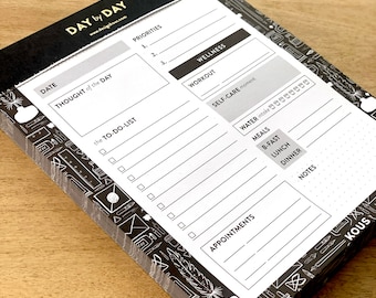 Gold Foil Day Planner: Detailed Daily Journal, 50 Pages