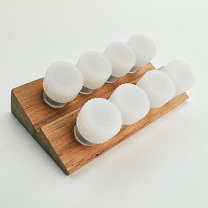 Handmade Wood Inclined Inkwell with 8 dinky dips / so practical holds all your ink samples! Easy, spill proof