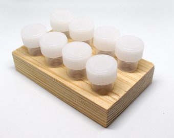 Our besteller unique, handmade Wood Inkwell with 8 dinky dips / ONLY 1 LEFT!!! // so practical holds all your ink samples! Easy, spill proof