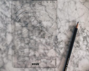 Ruler Line Template / Curvilinear layout / Lettering composition ruler / Layout & composition template / Curved ruler / Drawing curved lines