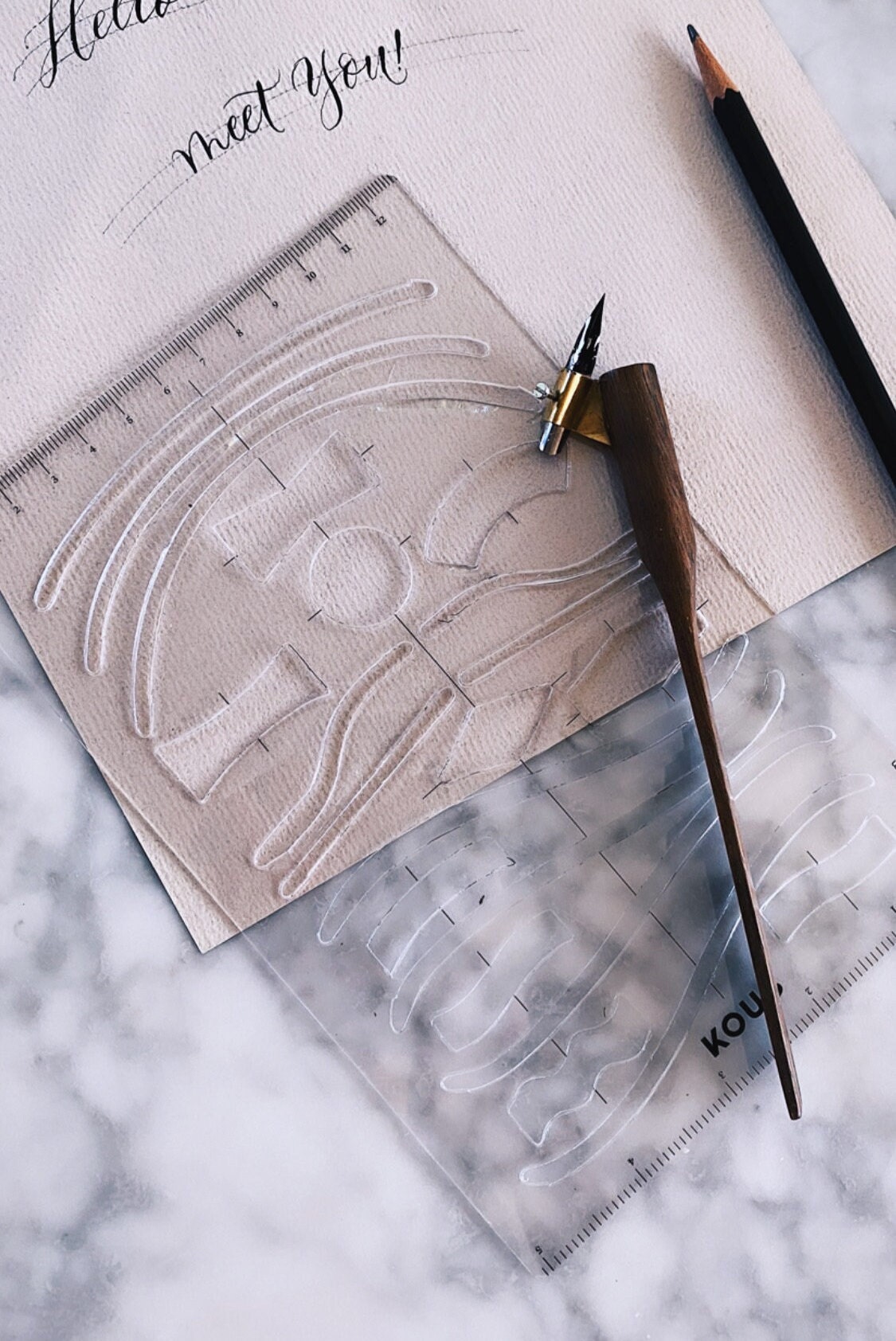 Aluminium Cutting Ruler (40cm)  Scribblers Calligraphy Supplies