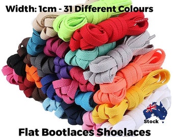 Shoelaces Colourful Coloured Flat Bootlace Sneaker Boot shoe laces Unisex NEW