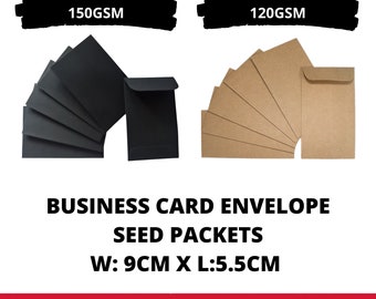Business Card Seed Envelope Eco-friendly Packaging Coin Packets Wedding Recyclable 9x5.5cm 120 & 150 gsm