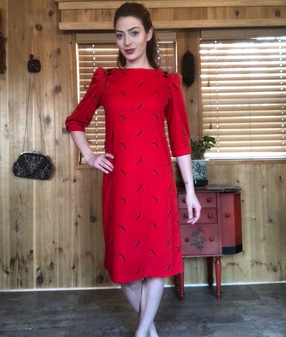 button down red dress