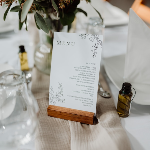 Paper menu cards | Wedding decoration | Wedding menu | hand torn or cut | individual design