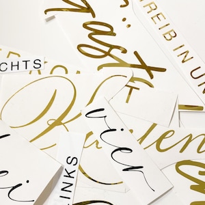 Personalisierte Aufkleber aus Vinylfolie | Wunschtext | Wunschlänge | Individuelle Sticker | Etiketten | Namen | Hochzeit | Nummern