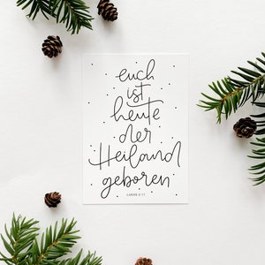 Christliche Postkarte zu Weihnachten | DIN A6 | Euch ist heute der Heiland geboren
