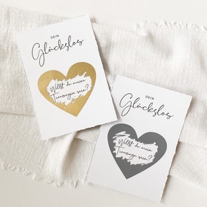 Trauzeugin Rubbelkarte | Glückslos | Rubbellos | Trauzeuge | Brautjungfer | Bride to be | Geschenkidee