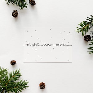 Christliche Postkarte zu Weihnachten | DIN A6 | Light has come | Handlettering