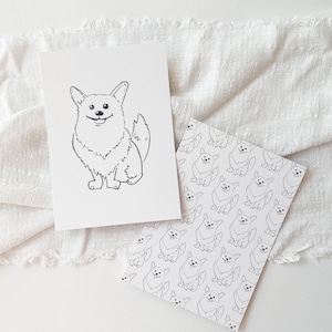 2er Set Corgi Postkarte DIN A6 | Hund Haustier | Illustration | Welsh Corgi | Glückwünsche