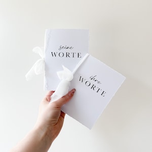 Vows Eheversprechen Heft mit Innenteil und gefranstes Chiffonband | Ehegelübde | Vows | seine und ihre Worte | Set