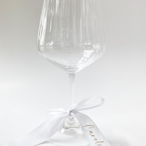 Personalisierte Satinbänder 25 mm mit Namen | Hochzeit | Platzkarte | Weinglas & Champagnerglas | Satinband | Namensschild | Gastgeschenk