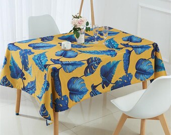 Tablecloth Flower Print Decorative Restaurant Rectangle Pastoral Table Cloth GA