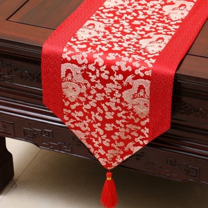 Proud Rose Satin Table Runner Table Flag Table Cloth Simple China Wind Tea Table Runners Bed Flag Home Decoration 6