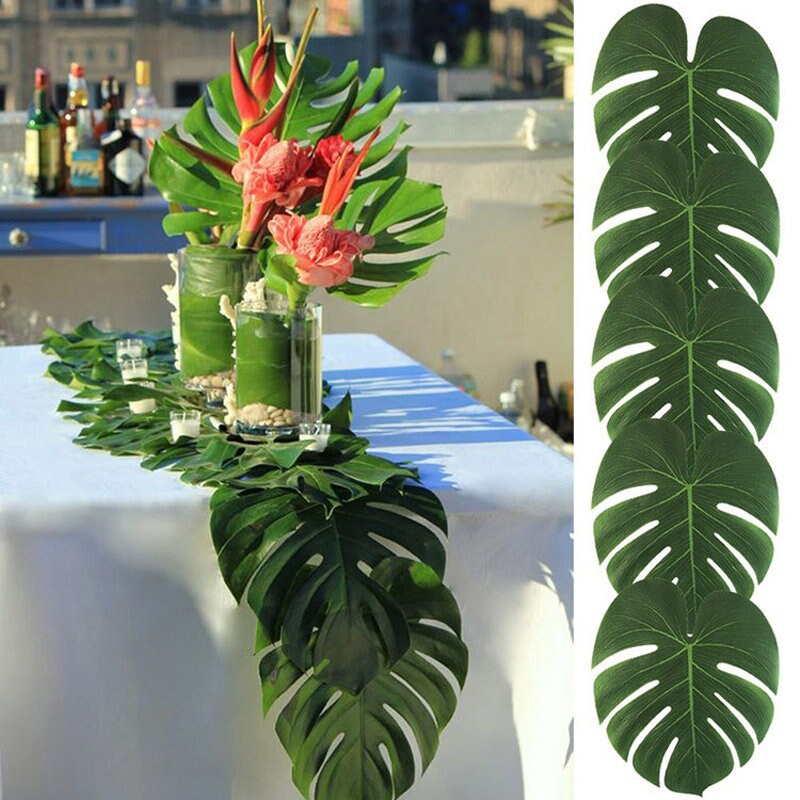 New Artificial Leaf Table Runners Wedding Runner 12Pcs Palm Etsy