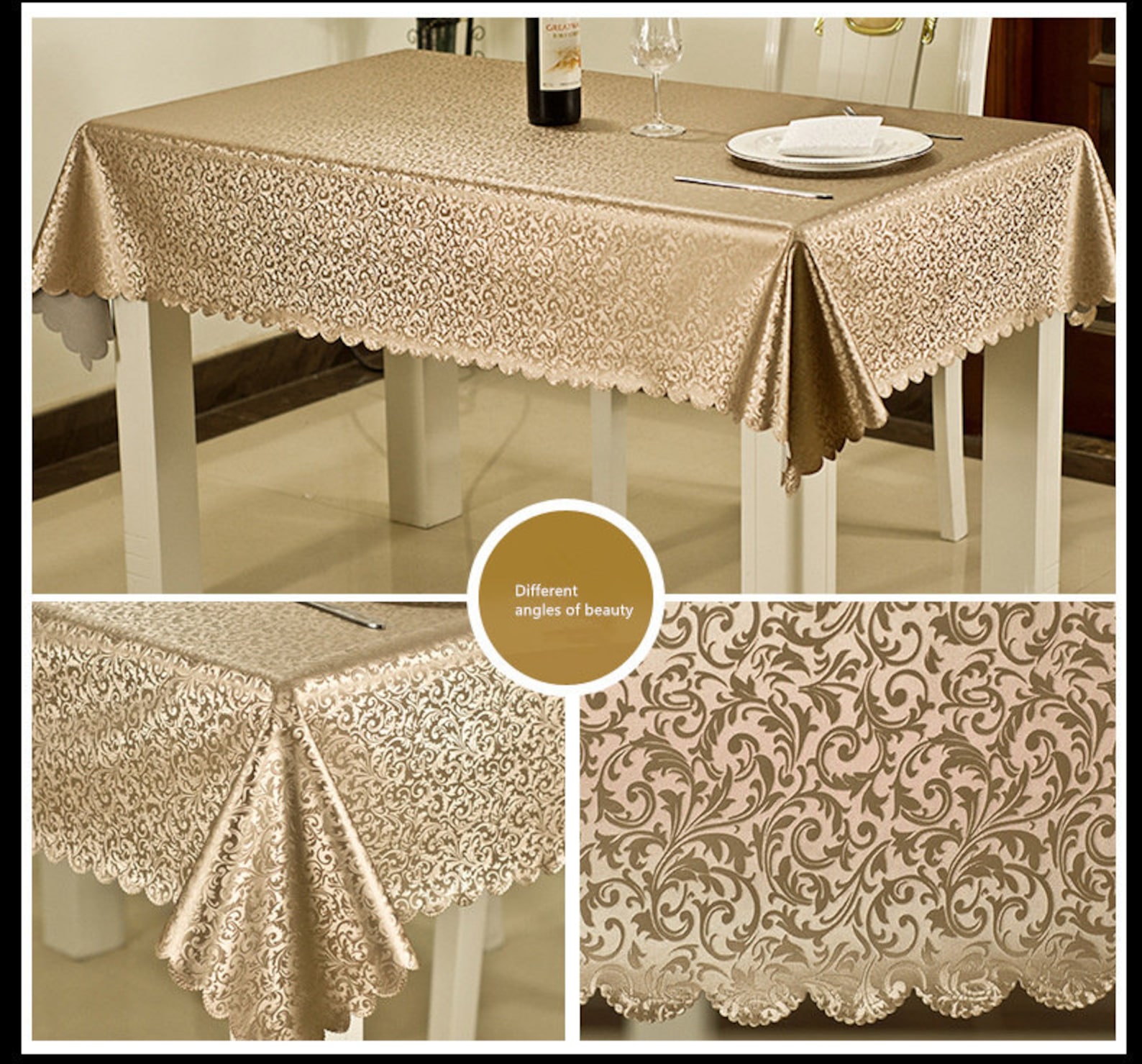 Luxury Waterproof Antihot Oil Table Cloth Jacquard Printed Etsy Canada
